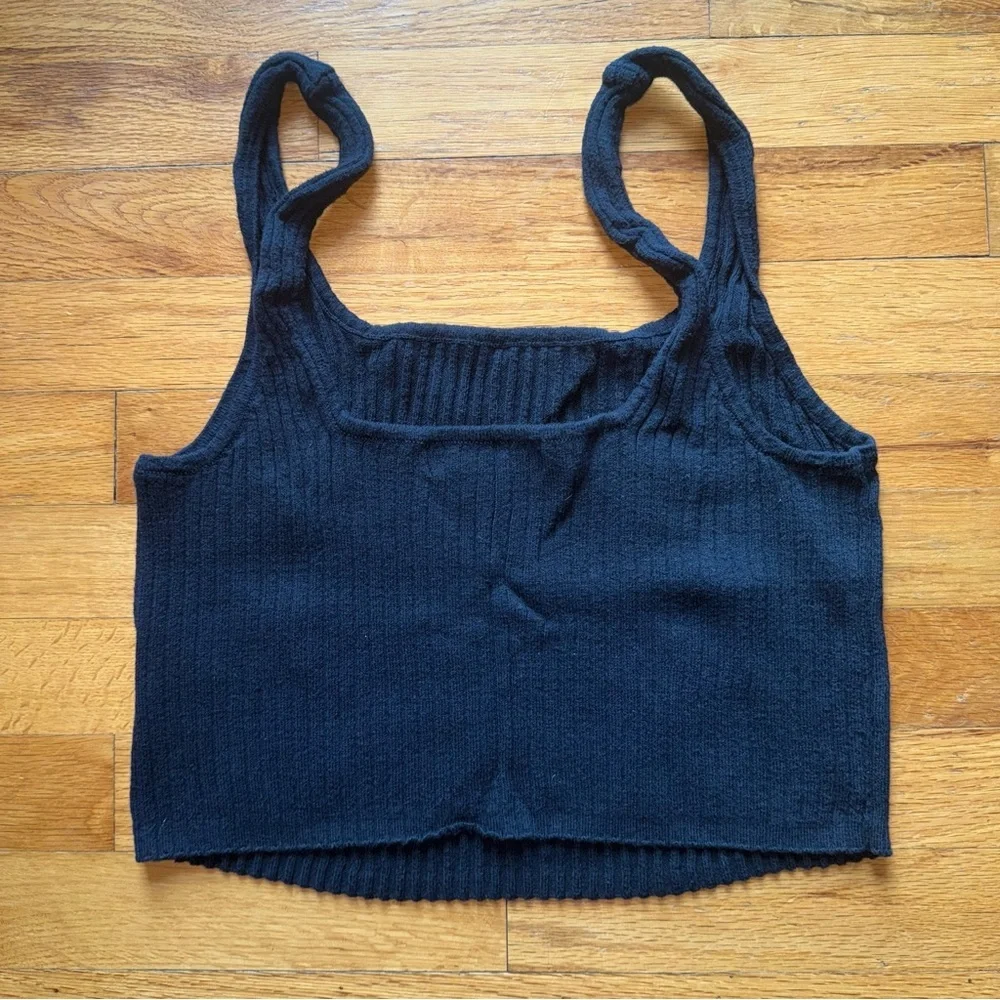 FP BEACH‎ by Free People Ribbed Daphne Top Black Medium